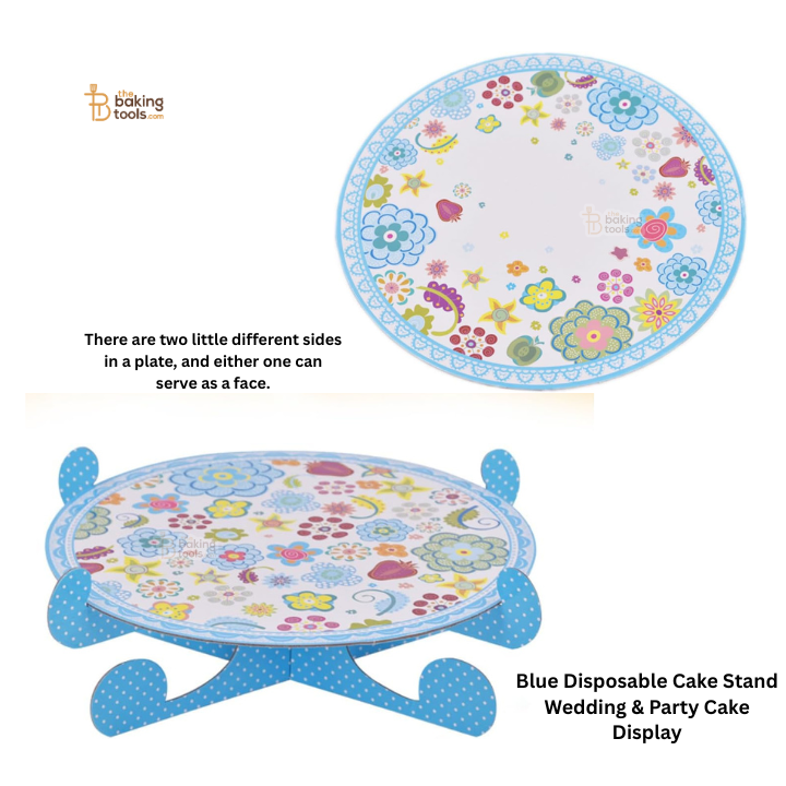 Blue Disposable Cake Stand | Wedding & Party Cake Display - 27.3 cm (10.8 inches)
